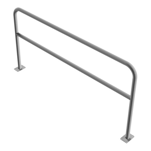 Schake Abweisebügel aus Stahlrohr Ø 48 x 2,5 mm Breite: 2000 mm, Höhe: 1000 mm + Querholm, zum Aufdübeln