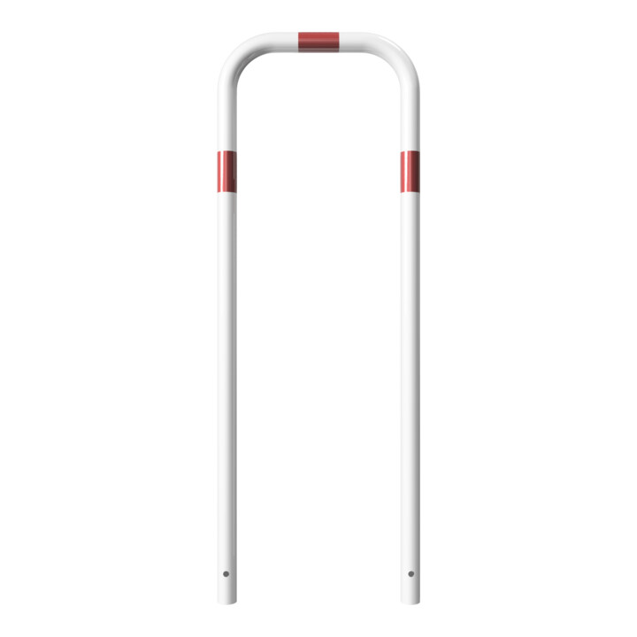 Schake Abweisebügel aus Stahlrohr Ø 48 x 2,5 mm Breite: 500 mm, Höhe: 1400 mm ohne Querholm, beschichtet, zum Einbetonieren