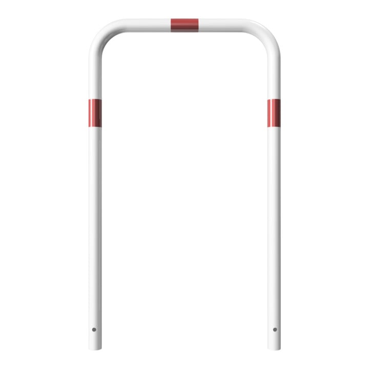 Schake Abweisebügel aus Stahlrohr Ø 48 x 2,5 mm Breite: 700 mm, Höhe: 1200 mm ohne Querholm, beschichtet, zum Einbetonieren