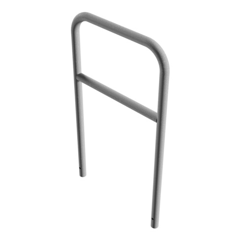 Schake Abweisebügel aus Stahlrohr Ø 48 x 2,5 mm Breite: 700 mm, Höhe: 1200 mm + Querholm, zum Einbetonieren