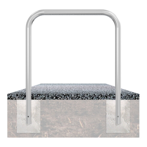 Schake Abweisebügel aus Stahlrohr Ø 60 x 2,5 mm Breite: 1000 mm, Höhe: 1000 mm ohne Querholm, zum Einbetonieren