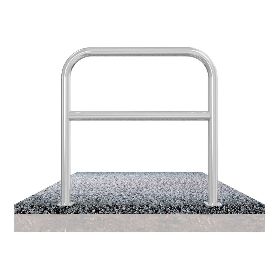 Schake Abweisebügel aus Stahlrohr Ø 60 x 2,5 mm Breite: 1000 mm, Höhe: 1000 mm + Querholm, zum Aufdübeln