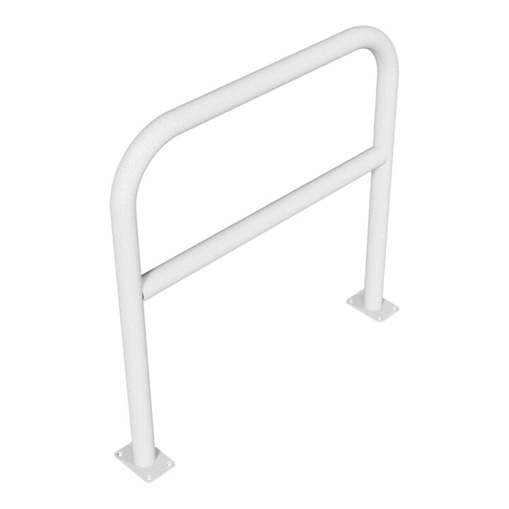 Schake Abweisebügel aus Stahlrohr Ø 60 x 2,5 mm Breite: 1000 mm, Höhe: 1000 mm + Querholm, zum Aufdübeln