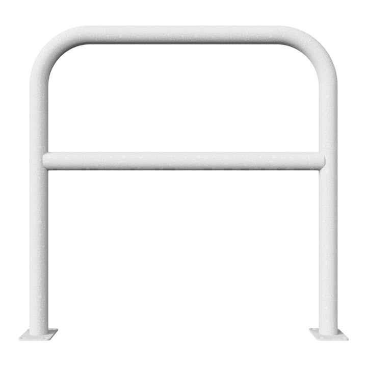 Schake Abweisebügel aus Stahlrohr Ø 60 x 2,5 mm Breite: 1000 mm, Höhe: 1000 mm + Querholm, zum Aufdübeln