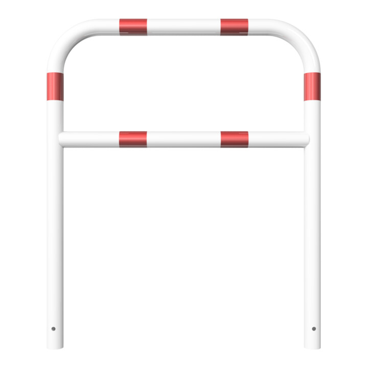 Schake Abweisebügel aus Stahlrohr Ø 60 x 2,5 mm Breite: 1000 mm, Höhe: 1200 mm + Querholm, beschichtet, zum Einbetonieren