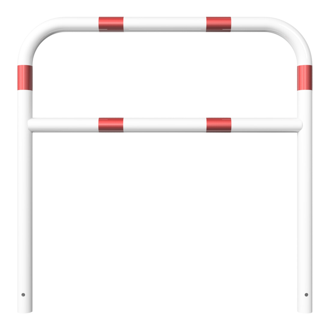Schake Abweisebügel aus Stahlrohr Ø 60 x 2,5 mm Breite: 1200 mm, Höhe: 1200 mm + Querholm, beschichtet, zum Einbetonieren