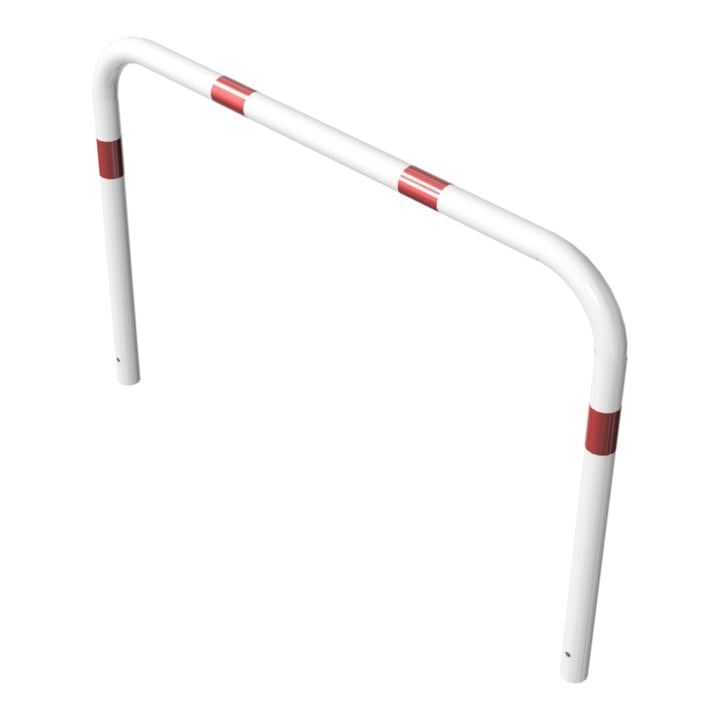 Schake Abweisebügel aus Stahlrohr Ø 60 x 2,5 mm Breite: 1500 mm, Höhe: 1000 mm ohne Querholm, beschichtet, zum Einbetonieren
