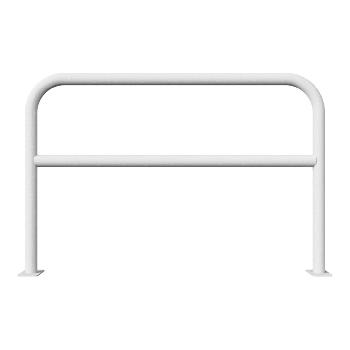 Schake Abweisebügel aus Stahlrohr Ø 60 x 2,5 mm Breite: 1500 mm, Höhe: 1000 mm + Querholm, zum Aufdübeln