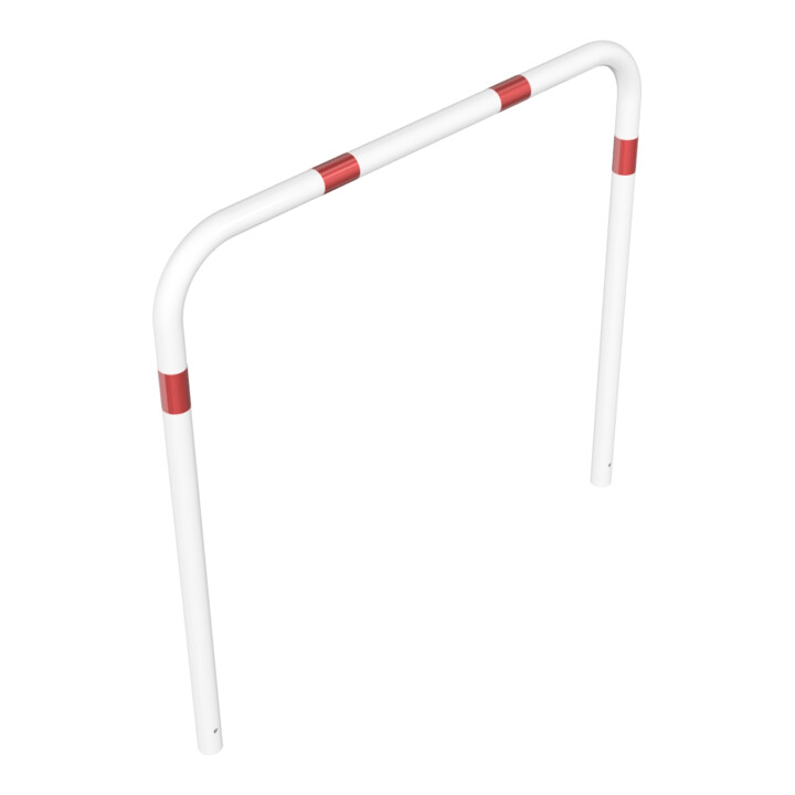 Schake Abweisebügel aus Stahlrohr Ø 60 x 2,5 mm Breite: 1500 mm, Höhe: 1400 mm ohne Querholm, beschichtet, zum Einbetonieren