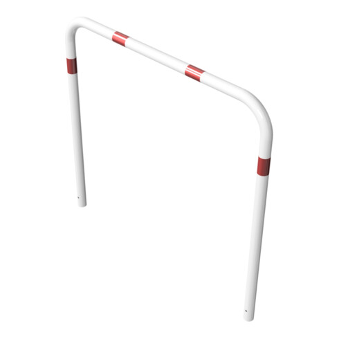 Schake Abweisebügel aus Stahlrohr Ø 60 x 2,5 mm Breite: 1500 mm, Höhe: 1400 mm ohne Querholm, beschichtet, zum Einbetonieren