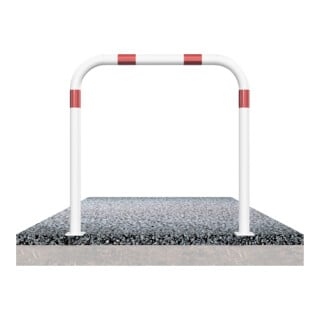 Schake Abweisebügel aus Stahlrohr Ø 60 x 2,5 mm Breite: 2000 mm, Höhe: 1000 mm ohne Querholm, beschichtet, zum Aufdübeln