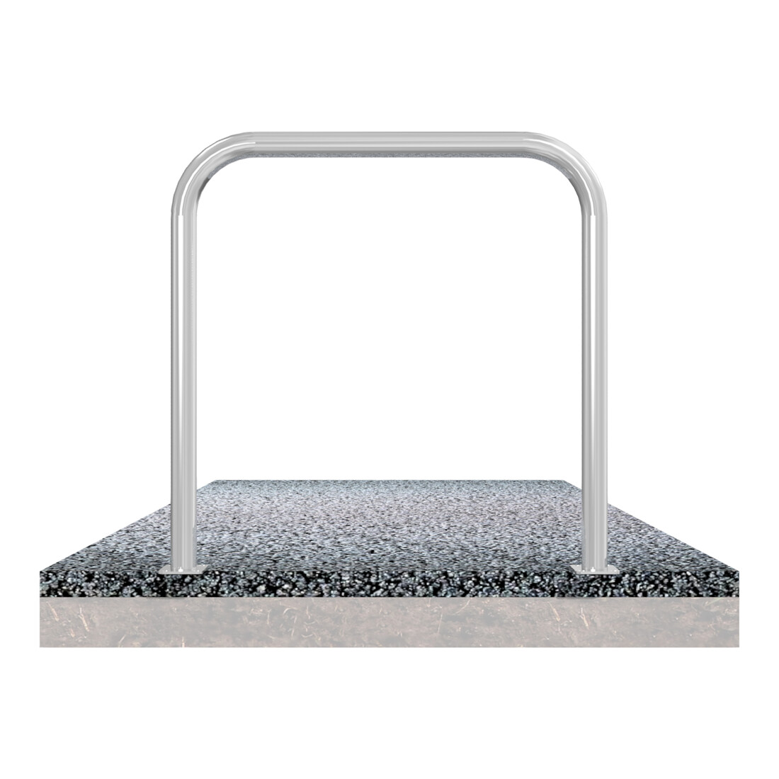 Schake Abweisebügel aus Stahlrohr Ø 60 x 2,5 mm Breite: 2000 mm, Höhe: 1000 mm ohne Querholm, zum Aufdübeln