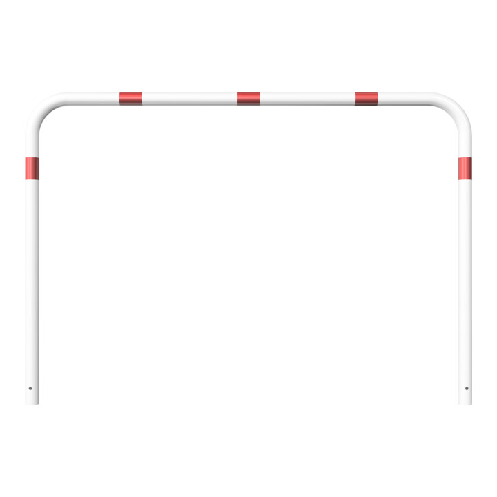 Schake Abweisebügel aus Stahlrohr Ø 60 x 2,5 mm Breite: 2000 mm, Höhe: 1400 mm ohne Querholm, beschichtet, zum Einbetonieren