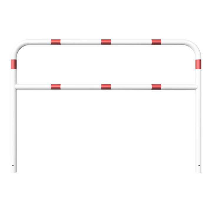 Schake Abweisebügel aus Stahlrohr Ø 60 x 2,5 mm Breite: 2000 mm, Höhe: 1400 mm + Querholm, beschichtet, zum Einbetonieren