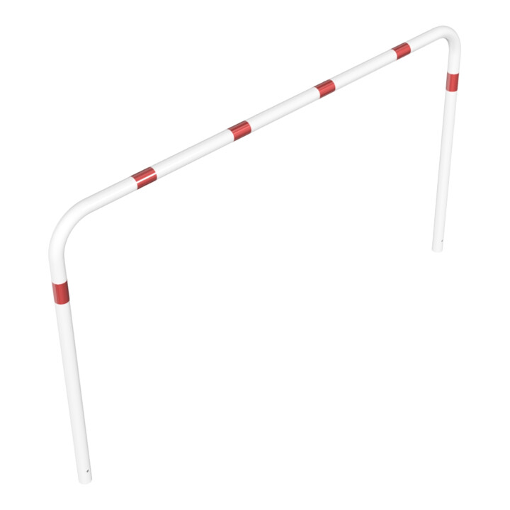 Schake Abweisebügel aus Stahlrohr Ø 60 x 2,5 mm Breite: 2500 mm, Höhe: 1400 mm ohne Querholm, beschichtet, zum Einbetonieren