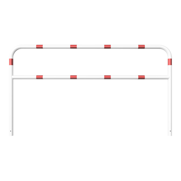 Schake Abweisebügel aus Stahlrohr Ø 60 x 2,5 mm Breite: 2500 mm, Höhe: 1400 mm + Querholm, beschichtet, zum Einbetonieren