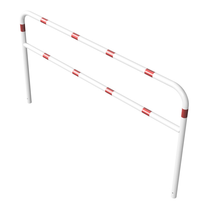 Schake Abweisebügel aus Stahlrohr Ø 60 x 2,5 mm Breite: 2500 mm, Höhe: 1400 mm + Querholm, beschichtet, zum Einbetonieren
