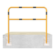 Schake Abweisebügel aus Stahlrohr Ø48mm Breite: 1000mm, Höhe: 1400 mm + Querholm, beschichtet, gelb/schwarz