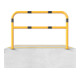 Schake Abweisebügel aus Stahlrohr Ø60mm Breite: 1000mm, Höhe: 1000 mm + Querholm + Bodenplatten zum Aufdübeln, gelb / schwarz-1