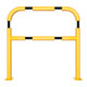 Schake Abweisebügel aus Stahlrohr Ø60mm Breite: 1000mm, Höhe: 1000 mm + Querholm + Bodenplatten zum Aufdübeln, gelb / schwarz-5