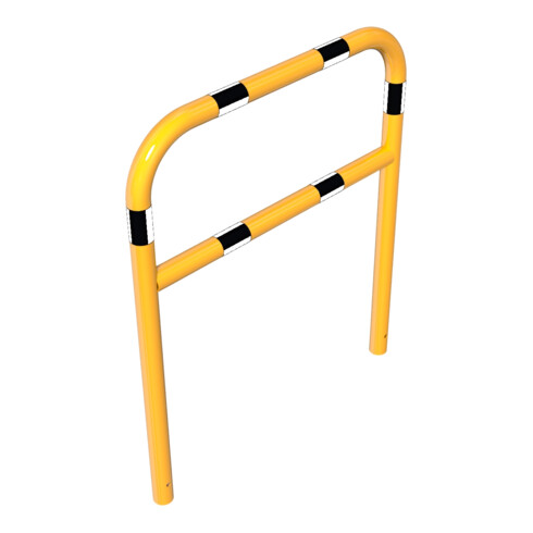 Schake Abweisebügel aus Stahlrohr Ø60mm Breite: 1000mm, Höhe: 1200 mm + Querholm, beschichtet, gelb / schwarz