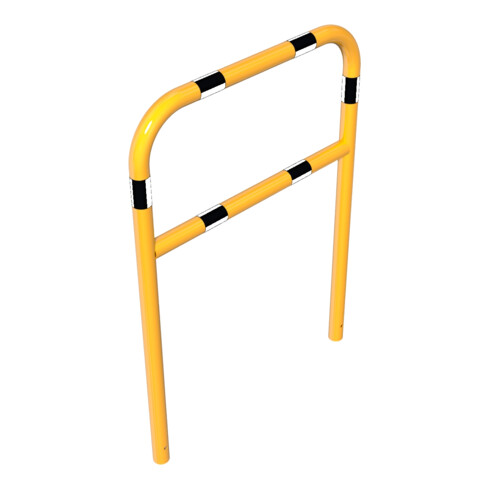 Schake Abweisebügel aus Stahlrohr Ø60mm Breite: 1000mm, Höhe: 1400 mm + Querholm, beschichtet, gelb / schwarz