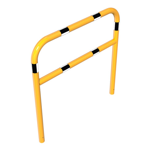 Schake Abweisebügel aus Stahlrohr Ø60mm Breite: 1200mm, Höhe: 1200 mm + Querholm, beschichtet, gelb / schwarz