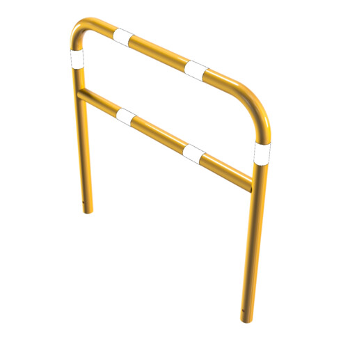 Schake Abweisebügel aus Stahlrohr Ø60mm Breite: 1200mm, Höhe: 1200 mm + Querholm, beschichtet, gelb / schwarz
