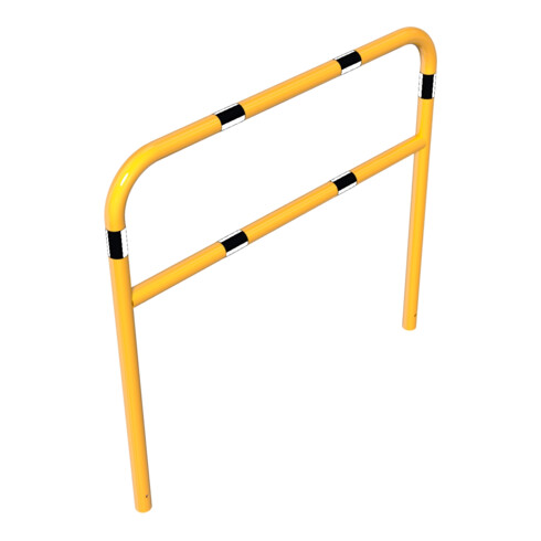 Schake Abweisebügel aus Stahlrohr Ø60mm Breite: 1500mm, Höhe: 1400 mm + Querholm, beschichtet, gelb / schwarz