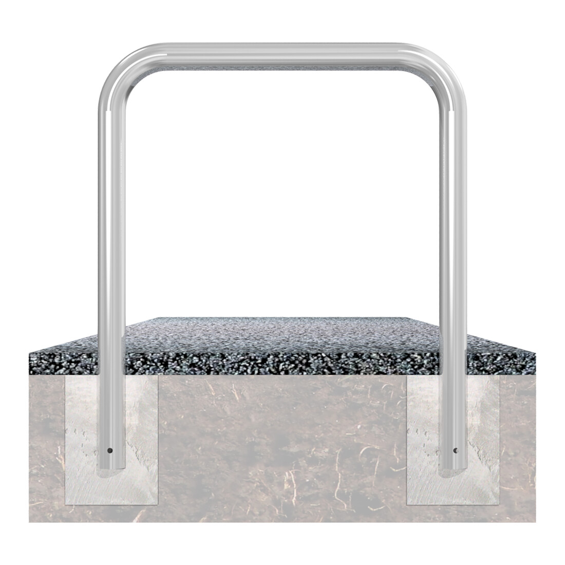 Schake Abweisebügel aus Stahlrohr Ø76mm Breite: 1500mm, Höhe: 1500 mm ohne Querholm, feuerverzinkt