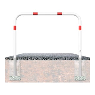 Schake Abweisebügel Ø 60mm, Breite 1000 mm, Höhe Überflur 1000 mm, ohne Querholm, herausnehmbar + Dreikantverschluß incl. Bodenhülsen, beschichtett
