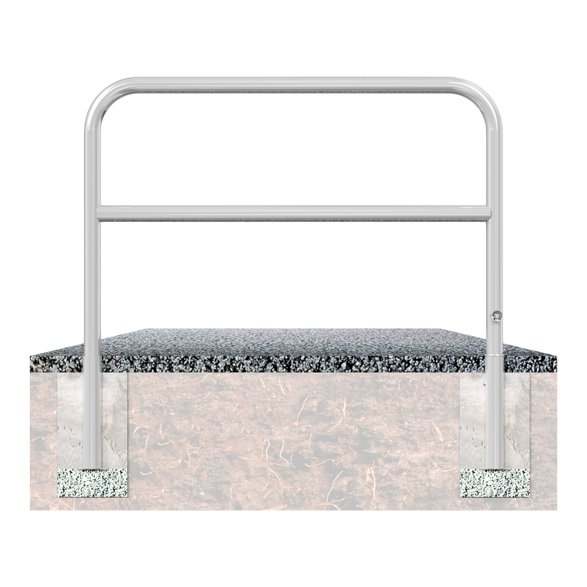 Schake Abweisebügel Ø 60mm, Breite 1500 mm, Höhe Überflur 1000 mm, herausnehmbar + Dreikantverschluß + Querholm + Bodenhülsen