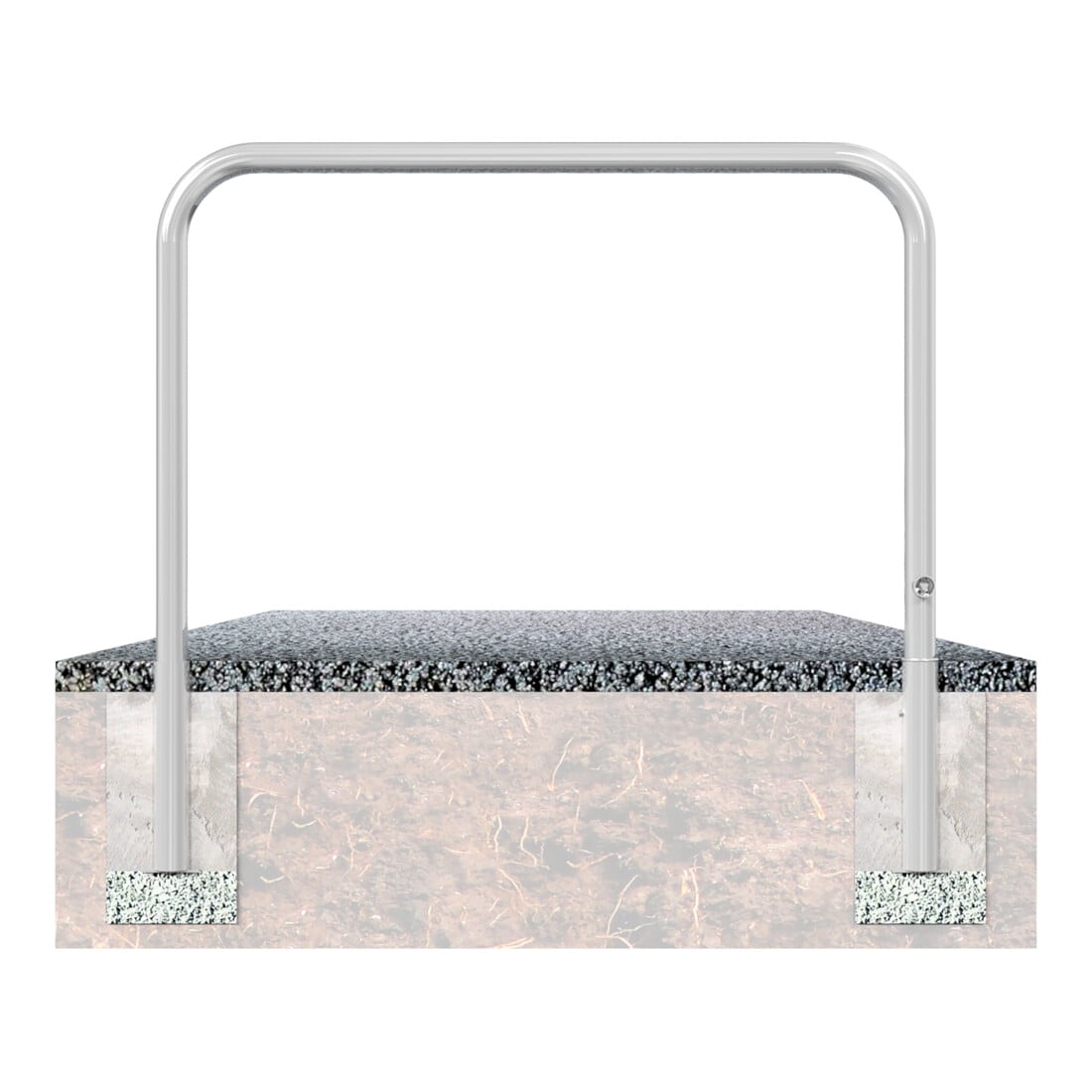Schake Abweisebügel Ø 60mm, Breite 1500 mm, Höhe Überflur 1000 mm, ohne Querholm, herausnehmbar + Dreikantverschluß incl. Bodenhülsen