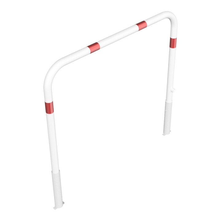 Schake Abweisebügel Ø 60mm, Breite 1500 mm, Höhe Überflur 1000 mm, ohne Querholm, herausnehmbar + Dreikantverschluß incl. Bodenhülsen, beschichtett
