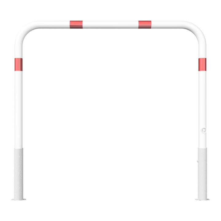 Schake Abweisebügel Ø 60mm, Breite 1500 mm, Höhe Überflur 1000 mm, ohne Querholm, herausnehmbar + Dreikantverschluß incl. Bodenhülsen, beschichtett