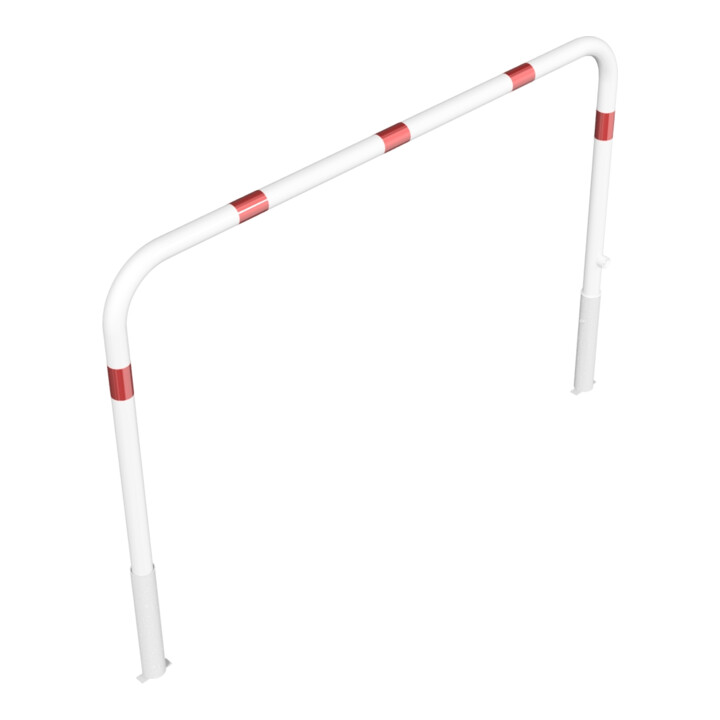 Schake Abweisebügel Ø 60mm, Breite 2000 mm, Höhe Überflur 1000 mm, ohne Querholm, herausnehmbar + Dreikantverschluß incl. Bodenhülsen, beschichtett