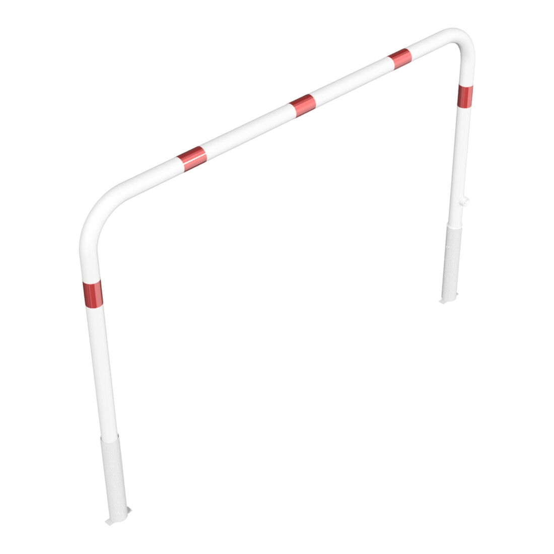 Schake Abweisebügel Ø 60mm, Breite 2000 mm, Höhe Überflur 1000 mm, ohne Querholm, herausnehmbar + Dreikantverschluß incl. Bodenhülsen, beschichtett