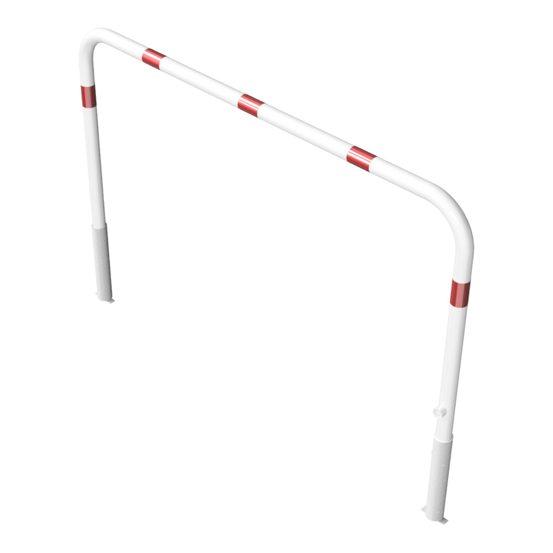 Schake Abweisebügel Ø 60mm, Breite 2000 mm, Höhe Überflur 1000 mm, ohne Querholm, herausnehmbar + Dreikantverschluß incl. Bodenhülsen, beschichtett