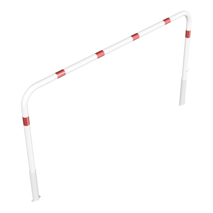 Schake Abweisebügel Ø 60mm, Breite 2500 mm, Höhe Überflur 1000 mm, ohne Querholm, herausnehmbar + Dreikantverschluß incl. Bodenhülsen, beschichtett