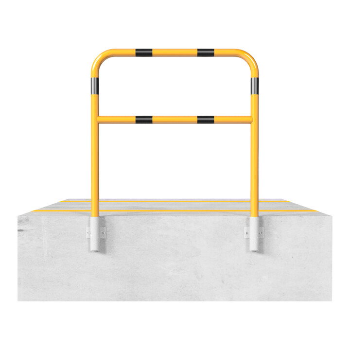 Set Schake Abweisebügel aus Stahlrohr Ø 48 x 2,5 mm Breite: 1000 mm, Höhe: 1000 mm ohne Querholm + BefestigungsschraubensatzTyp 1