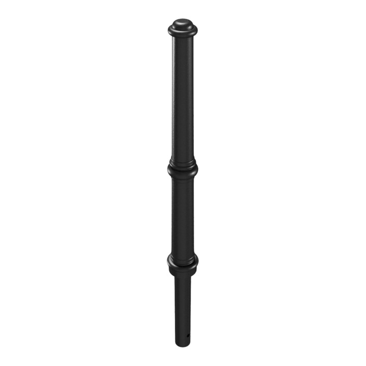 Schake Alu Stilpfosten Typ 490B, ortsfest, zum Einbetonieren, schwarzmatt