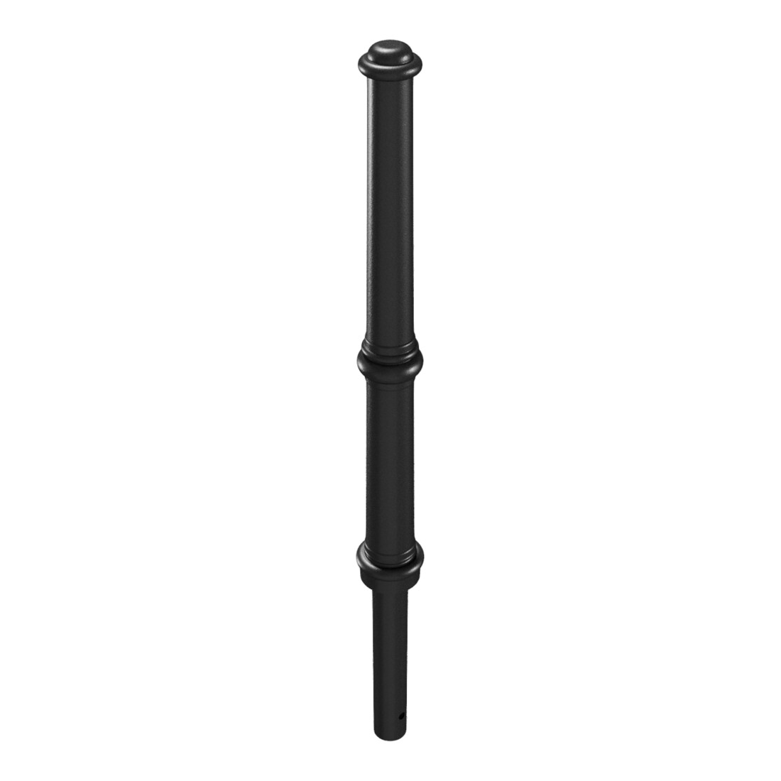 Schake Alu Stilpfosten Typ 490B, ortsfest, zum Einbetonieren, schwarzmatt