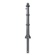 Schake Alu Stilpfosten Typ 495B+1, ortsfest, ca. 900 mm Überflur, m. Erdanker anthrazitgrau, beschichtet, + 1 Öse-2