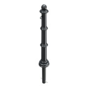 Schake Alu Stilpfosten Typ 495B+1, ortsfest, ca. 900 mm Überflur, m. Erdanker anthrazitgrau, beschichtet, + 1 Öse-4