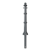 Schake Alu Stilpfosten Typ 495B+2, ortsfest, ca. 900 mm Überflur, m. Erdanker anthrazitgrau, beschichtet, + 2 Ösen-2
