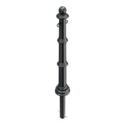 Schake Alu Stilpfosten Typ 495B+2, ortsfest, ca. 900 mm Überflur, m. Erdanker anthrazitgrau, beschichtet, + 2 Ösen-4