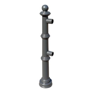 Schake Alu Stilpfosten Typ 495B anthrazitgrau, beschichtet, ca. 900 mm Überflur Eckpfosten für Ober- und Knieholm 90°