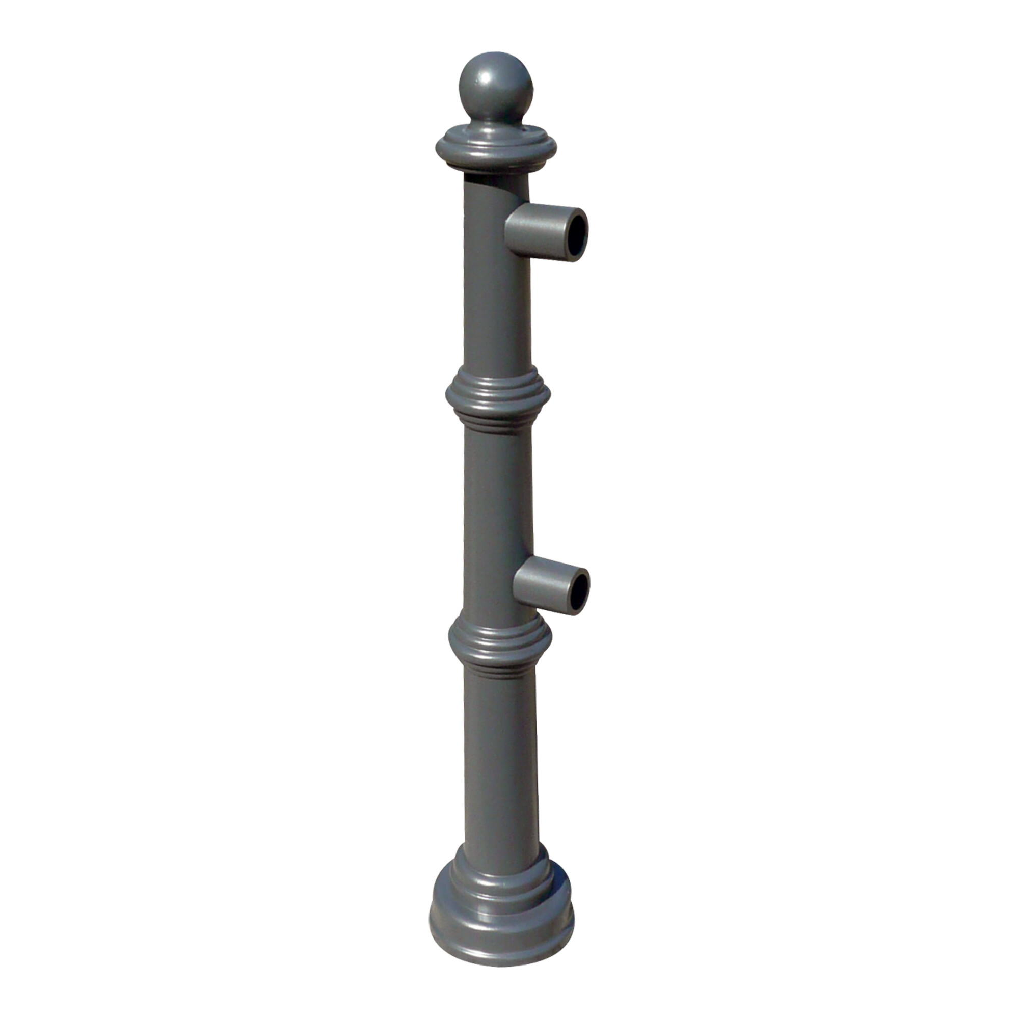 Schake Alu Stilpfosten Typ 495B anthrazitgrau, beschichtet, ca. 900 mm Überflur Eckpfosten für Ober- und Knieholm 90°