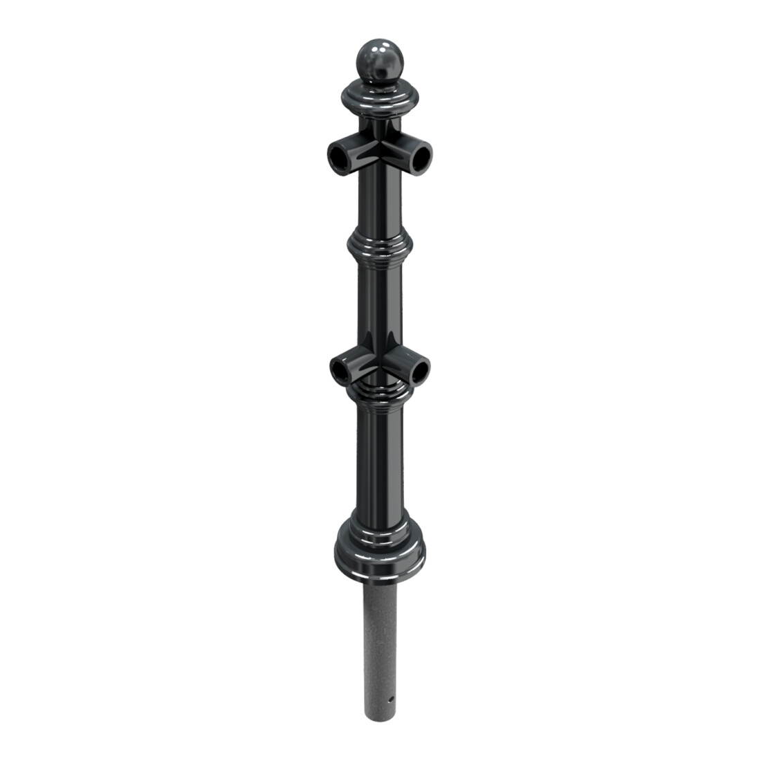 Schake Alu Stilpfosten Typ 495B anthrazitgrau, beschichtet, ca. 900 mm Überflur Eckpfosten für Ober- und Knieholm 90°