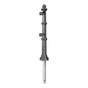 Schake Alu Stilpfosten Typ 495B anthrazitgrau, beschichtet, ca. 900 mm Überflur Eckpfosten für Ober- und Knieholm 90°-5